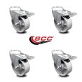 thumbnail image 2 of 4 Inch Semi Steel Swivel Bolt Hole Caster Set with Total Lock Brake SCC, 2 of 2