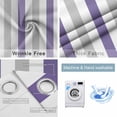 thumbnail image 6 of Blackout Curtains for Bedroom, Purple Grey Striped Room Darkening Window Drapes for Living Room, Minimalist Farmhouse Stripe Thermal Insulated Grommet Curtains, 27.5x39 inch, 2 Panels, 6 of 9