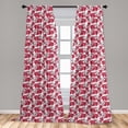 thumbnail image 4 of Ambesonne Japanese Print Curtains, Spring Cherry Art, Pair of 28"x63", Dark Coral Charcoal Grey, 4 of 4