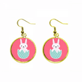 happy easter's day egg bunny illustration ear dangle en drop earring