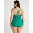 thumbnail image 4 of Time and Tru Women's and Plus Ribbed One Piece Swimsuit, Sizes S-3X, 4 of 6