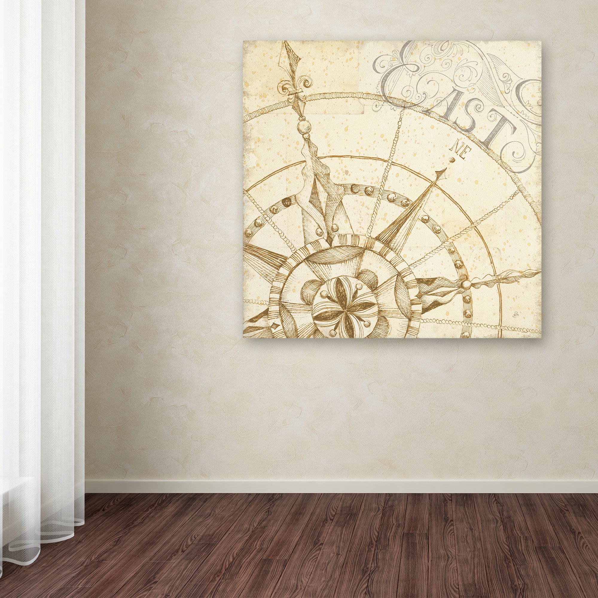 Trademark Fine Art "Coast to Coast Sepia III" Canvas Art by Daphne Brissonnet