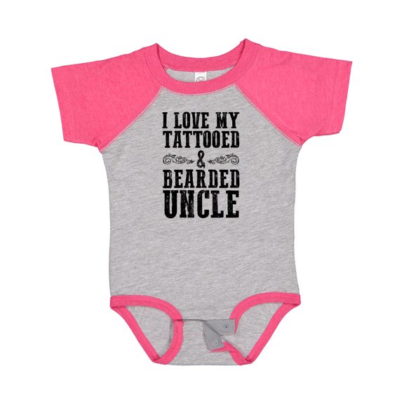 Inktastic I Love My Tattooed & Bearded Uncle Boys or Girls Baby Bodysuit