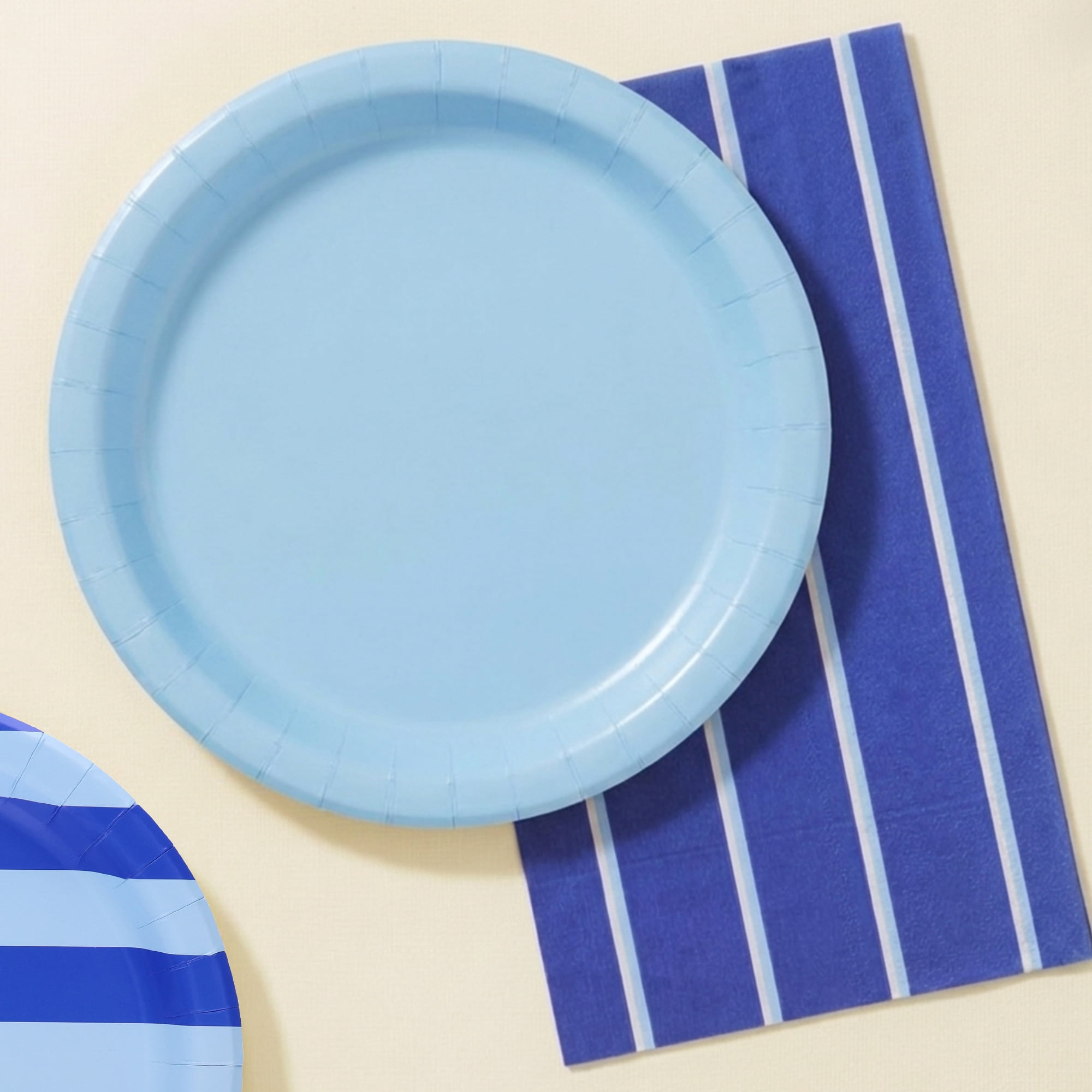 3" x 7" Disposable Blue Striped Paper Napkins, 16 Count, by Way To Celebrate