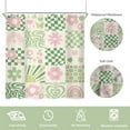 thumbnail image 6 of Retro Cute Green Pink Flower Shower Curtain 72Wx72H Inch Abstract 70s Danish Pastel Checkered Rainbow Groovy Shower Curtain Bathroom Set Girls Waterproof Bath Decoration Accessories Home Decor, 6 of 6