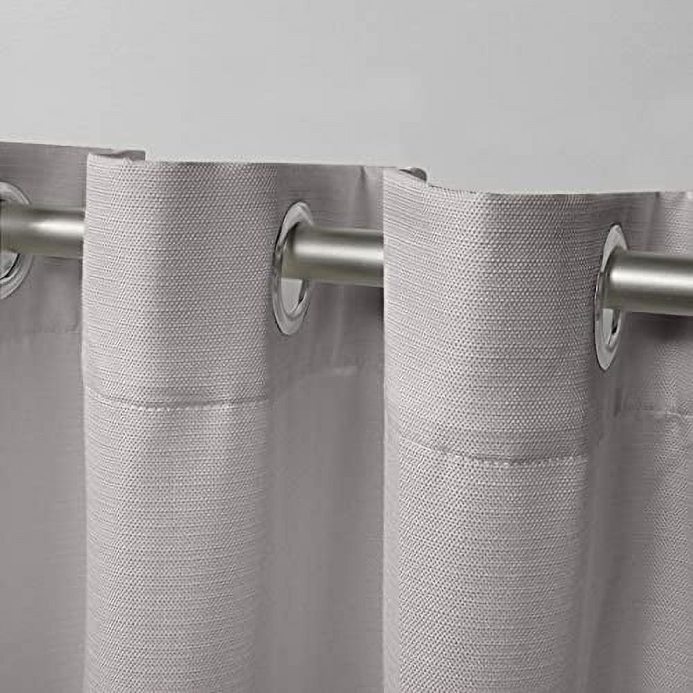 Exclusive Home Curtains Delano Heavyweight Textured Indoor/Outdoor Grommet Top Curtain Panel Pair, 54x120, Silver