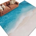 thumbnail image 2 of Summer Beaches Washable Living Room Rugs 6'x9', Artistic Oceans Casual Sea Waves Coastal Landscape Low Pile Throw Large Area Rug Non-Slip Sturdy Edge Binding Carpet for Dining Room Kitchen Office, 2 of 9
