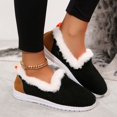 thumbnail image 2 of Women Snow Flat Boots Suede Faux Fur Lined Insulated Booties Winter Warm Lightweight Slip On Ankle Boot for Cold Weather, 2 of 8