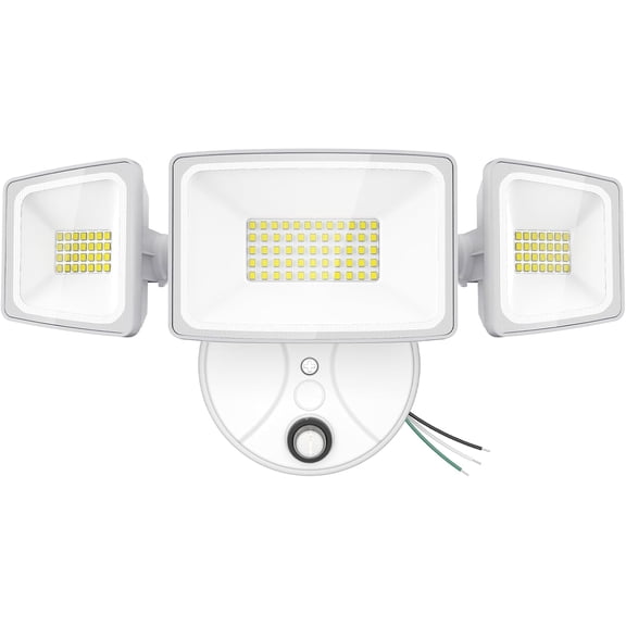 Onforu 70W LED Dusk to Dawn Flood Lights, 7000LM White Exterior Security Outdoor Lighting,IP65 Waterproof Outdoor 3 Adjustable Heads Photocell Light Fixture,6500K Floodlight for Garage,Patio,Yard