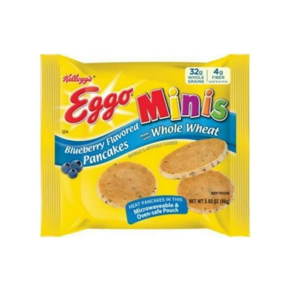 Eggo Minis Blueberry Flavored Pancake, 3.03 Ounce - 72 per case.