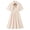 Beige, variant on Girls Dresses Preppy School Style Bow Tie Collar Short Sleeve Dress, High Waist A-Line Flowy Midi Casual Princess Dress for Kids Summer School Outdoor Wear(Beige,7-8 Years)