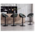 thumbnail image 6 of Drevy Adjustable Swivel Bar Stools Set of 2 Modern Counter Height Barstools with Low Back Leather Upholstered Kitchen Island Bar Chairs with Metal Footrest for Home Bar/Dining Room, Dark Green, 6 of 6