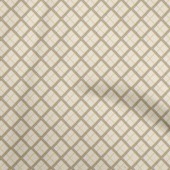 oneOone Polyester Spandex Dark Beige Fabric Geometric Sewing Fabric By The Yard Printed Diy Clothing Sewing Supplies 56 Inch Wide