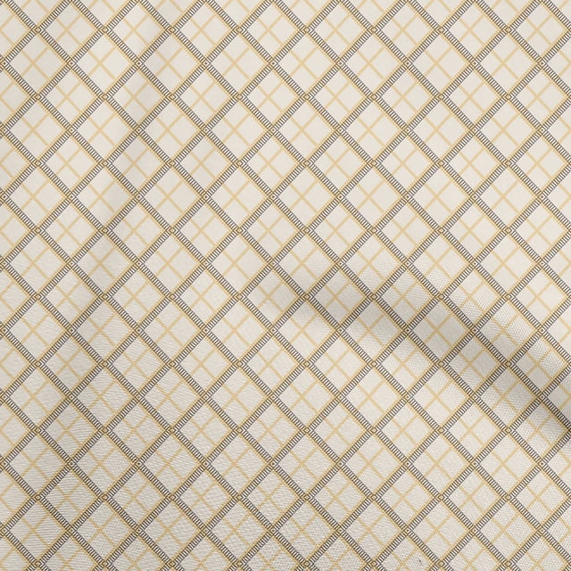oneOone Rayon Dark Beige Fabric Geometric Sewing Craft Projects Fabric Prints By Yard 56 Inch Wide