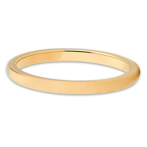 Silly Kings - 2mm Tungsten Ring 18K Yellow Gold Tungsten Wedding Band ...