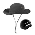 thumbnail image 3 of Casco de bicicleta para adultos, resistente a impactos, sombrero de playa, ligero, tipo casco, gorra de pescador para mujeres y hombres, escuela de Negro, 3 of 8
