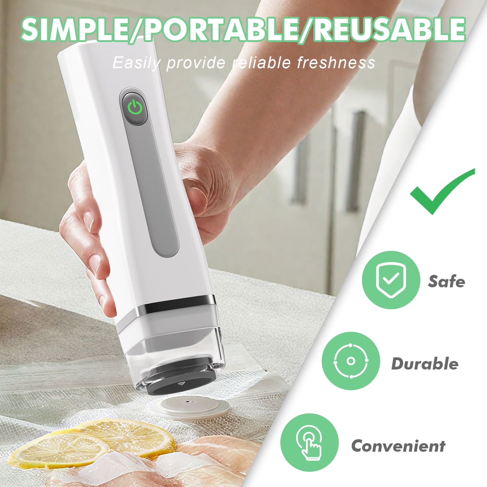 Furnhome Handheld Compact Vacuum Sealer Machine for Food Preservation