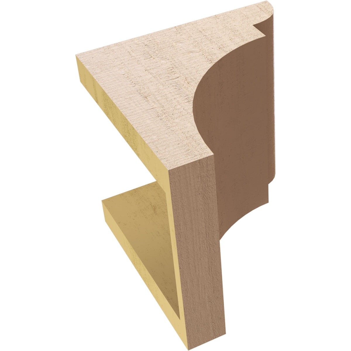 7"W x 7"D x 7"H Wide Yorktown Rough Cedar Woodgrain TimberThane Corbel, Primed Tan