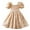 Beige, variant on Girls' Dresses Summer Toddler Kids Girls Floral Dress Square Neck Puff Sleeves Elegant Casual Dress with Bowknot Detail Baby Dress Beige 2 Years-3 Years