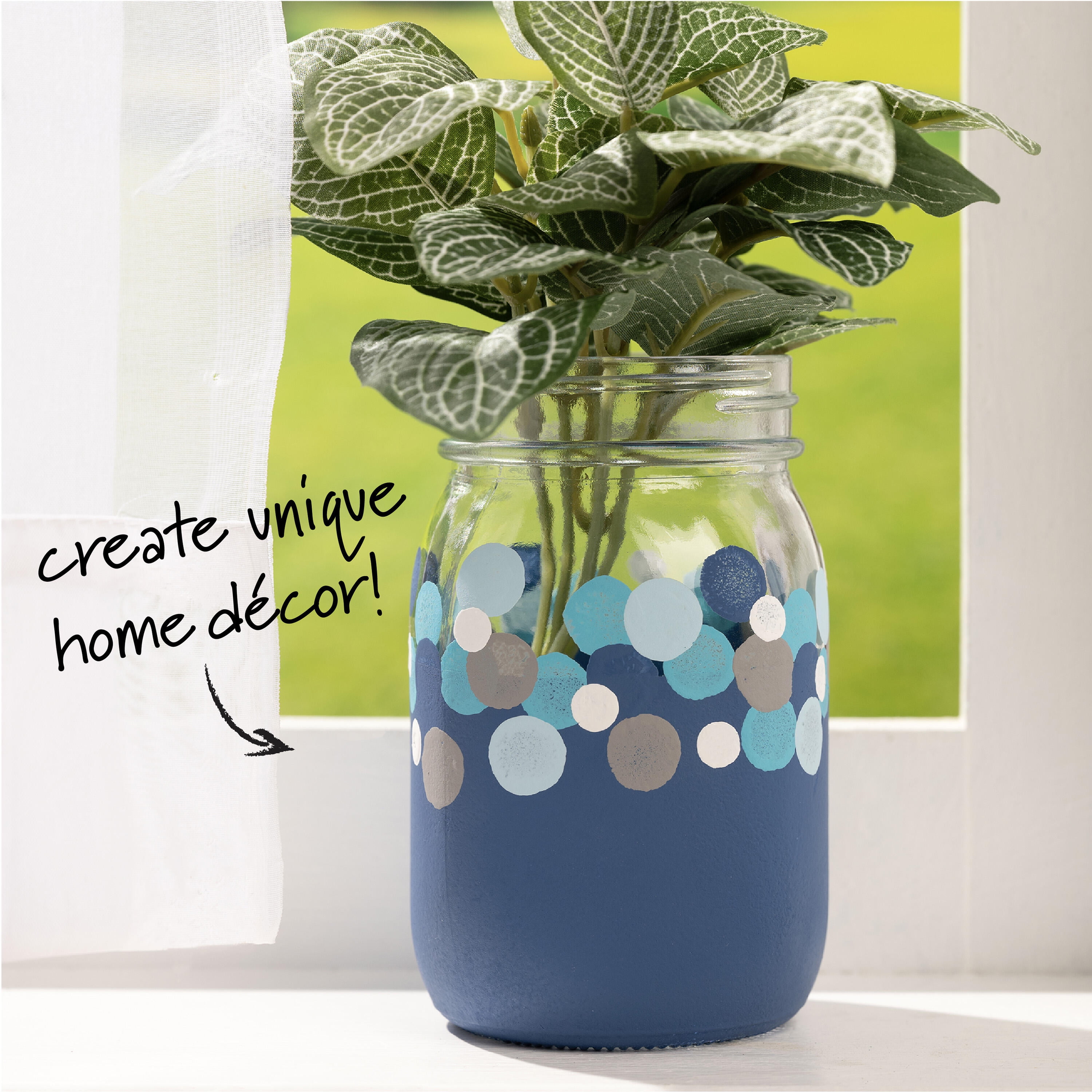 (4 pack) Plaid Surface Glass Mason Jar, 16 oz, 1pc