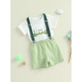 thumbnail image 4 of Gupgi 2Pcs Baby Boys Spring Outfits Infant Boy Short Sleeve Golf Cart Print Romper + Suspender Shorts, 4 of 9