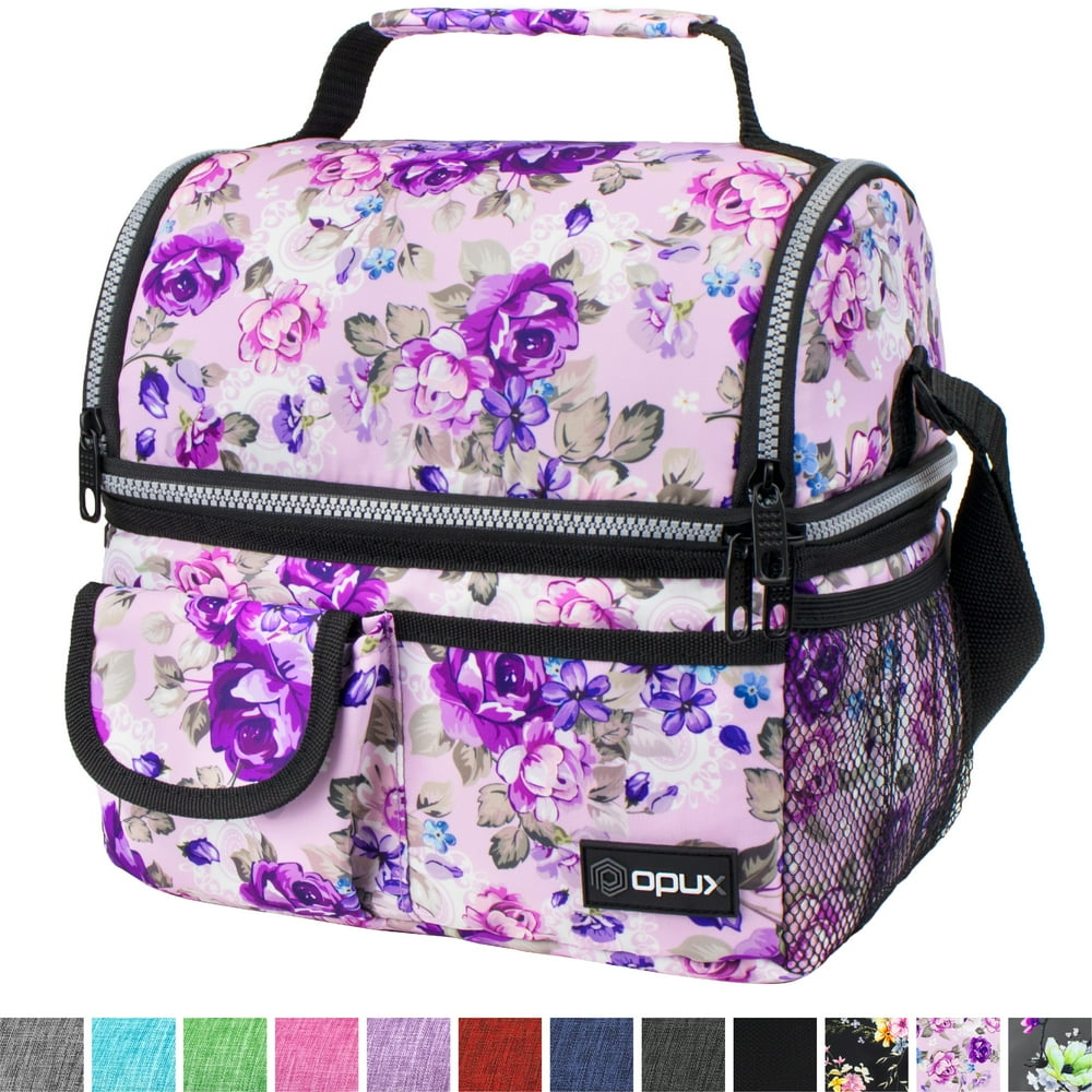 OPUX Insulated Dual Compartment Lunch Bag for Men, Women Double Deck