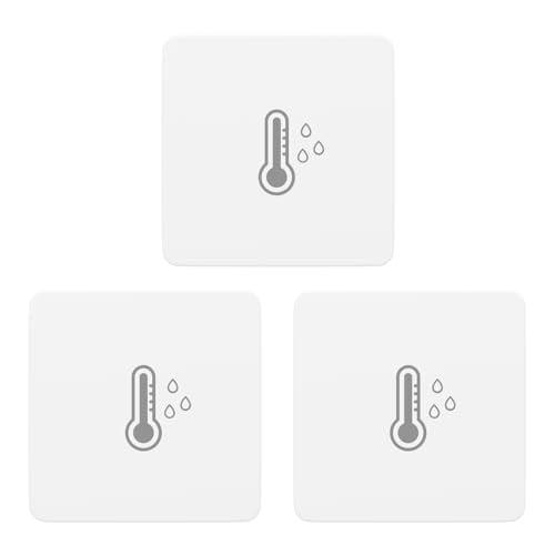 RibRave Zigbee Temperature and Humidity Sensor Lite 3Pack,Smart Thermometer and Hygrometer, Compatible with Echo Devices with Zigbee Hub Built-in,Home Assistant, SmartThings, Homey,Hubitat