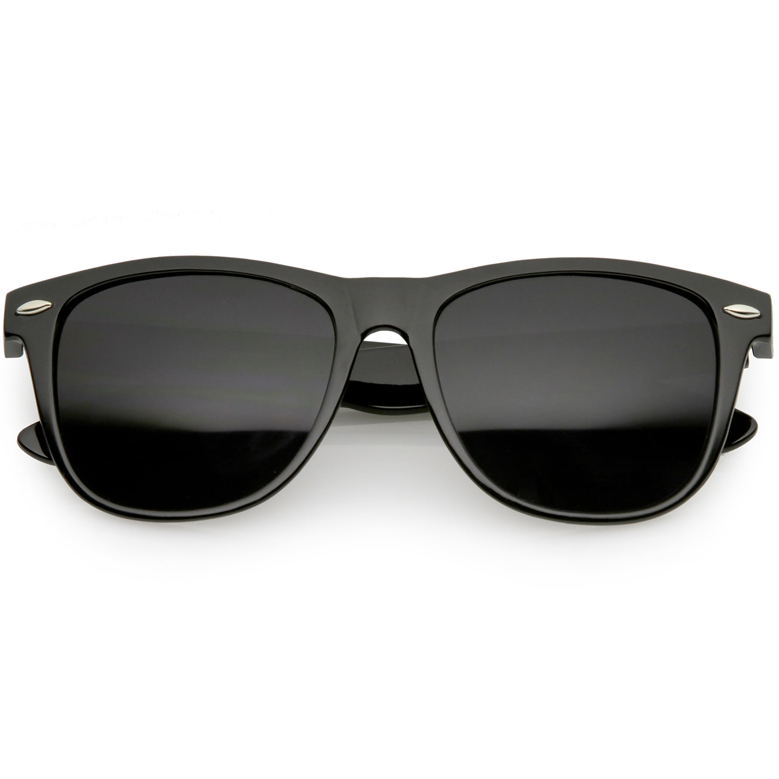 Classic Horn Rimmed Sunglasses Wide Arms Super Dark Square Lens 54mm ...