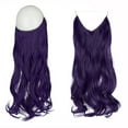 thumbnail image 2 of SHCKE Fish Line Extensions 18 Inch Invisible Hair Extensions with Transparent Fish Line Removable Secure Clips Synthetic Wavy Curly Secret Hairpiece Deep Purple, 2 of 6
