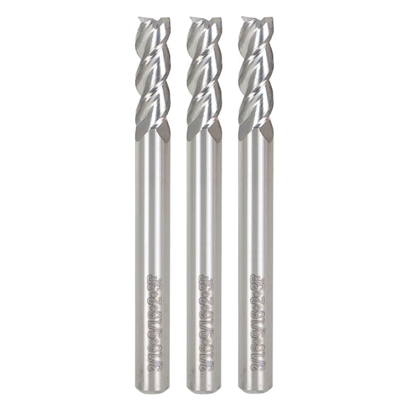 EPOTOOR 3Pcs 3/16 Inch Carbide Square End Mill 3 Flute, CNC Square Nose End Mill