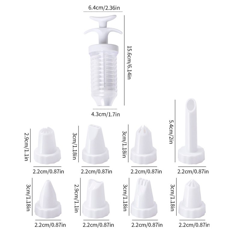 ANKROYU 8-Piece Cupcake Injector & Icing Tool Set - Cake Decorating Syringe For Flowers, Dots, Leaves