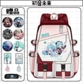 thumbnail image 4 of Mochila ligera de gran capacidad, resistente al agua y con estampado creativo de dibujos animados de Hatsune Miku para estudiantes masculinos y femeninos, regalo de vacaciones, 4 of 5