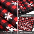 thumbnail image 3 of Rdsfhsp Christmas Table Runner Red Buffalo Check Tablecloth Xmas Snowflake Cover Rustic Kitchen Plaid Dinner Decor for Holiday Party(Cute Merry Christmas,13 x 72 Inch), 3 of 5