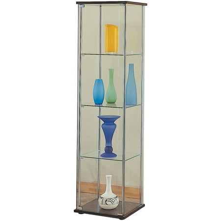 Coaster Company Curio Cabinet, Chrome/Cappuccino - Walmart.com