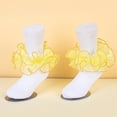 thumbnail image 4 of Lumtrix Girls Ruffle Socks Double Lace Frilly Church Dress Socks Toddler Soft Cotton Fancy Princess Socks Perfect For Back to School Wedding Party Daily Wear Yellow M, 4 of 4