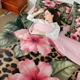 thumbnail image 4 of jejeloiu Pink Rustic Flower 7-Piece Twin Bedding Sets,Jungle Leopard Print Bedding Comforter Set,Green Monstera Leaf Sheet Sets For Men Women,Ultra Soft Home Decor Reversible, 4 of 8