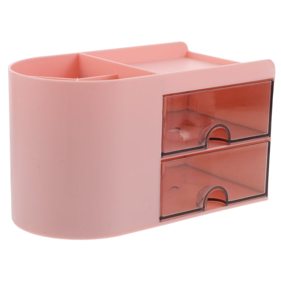 PAMINGONO Compact Pink Desk Organizer with Drawers for Efficient Stationery Storage