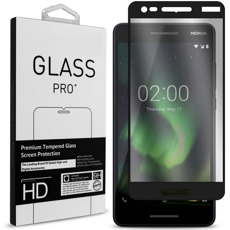- CoverON Nokia 2.1 (2018) / 2V Tempered Glass Screen Protector - InvisiGuard Series Full Coverage 9H with Faceplate (Case Friendly)