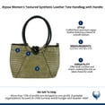 thumbnail image 4 of CTM  Textured Synthetic Leather Tote Handbag with Handle (Women), 4 of 4