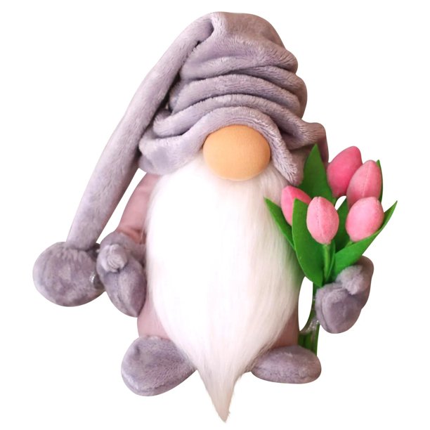 Muñeca enana sin rostro, decoración de escritorio linda, Feliz Día de la madre, adorno, sujeción, Gnomo de tulipán, poste de pie para el hogar