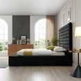thumbnail image 4 of Better Home Products Cosmopolitan Velvet Upholstered Platform Queen Bed in Black, 4 of 9