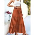 thumbnail image 6 of Women's Spliced Pleated Midi Pockets or Skirt for Casual Tangerine Color S, 6 of 8