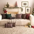 thumbnail image 6 of Christmas Farmhouse Classic Set of 2 Scottish Tartan Throw Pillow Cover 12x20 Inch, Red and White, 6 of 12