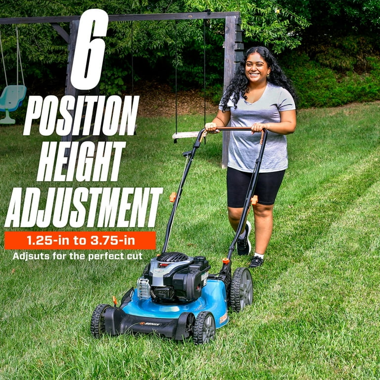 SENIX 21-Inch Lawnmower, 140cc Briggs & Stratton Engine, 3-in-1