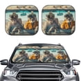 thumbnail image 2 of Sikiie Desert Monkeys Drive Print Foldable Car Windshield Sun Visor, Car Window Sunshade Suitable for Sedan, SUV and Truck Car Accessories-Small, 2 of 6