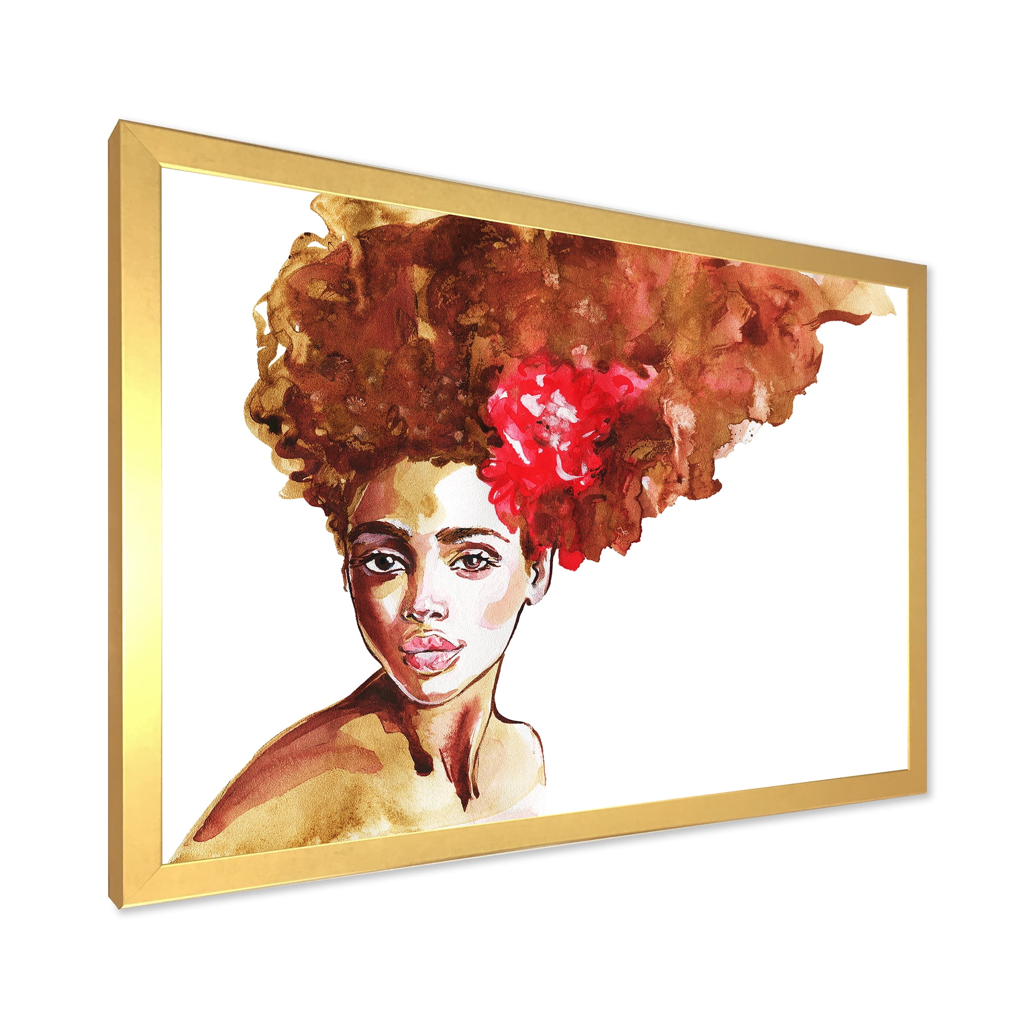 Designart 'Portrait of Young African American Woman II' Modern Framed Art Print