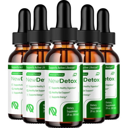 New Detox Liquid Drops – NewDetox Natural Blend Healthy Organic Support, 5 Pack, 5 Month Supply