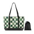 thumbnail image 7 of FORMRS Laptop Tote Bag for Women with 15.6" Computer Compartments Handbag, Green and White Plaid Pattern, 7 of 7