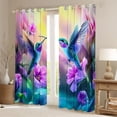 thumbnail image 2 of Castle Fairy Hummingbird Black Out Curtains,Purple Floral Curtains Pack of 2 (42x63 Each), 2 of 6