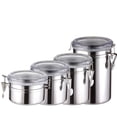 thumbnail image 3 of JoyMoreHome Airtight Coffee Canister with Clear Lids, Large Container for Ground Coffee Stainless Steel Storage Container Jar for Bean, Cereal, tea, Flour, Sugar, 3 of 7